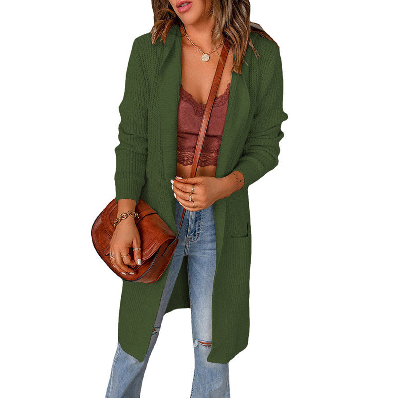 Oversized casual style women's knit jacket with pockets Lune London