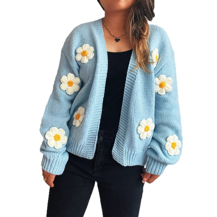 Cardigan pour dames avec des appliques florales Chic & Stil