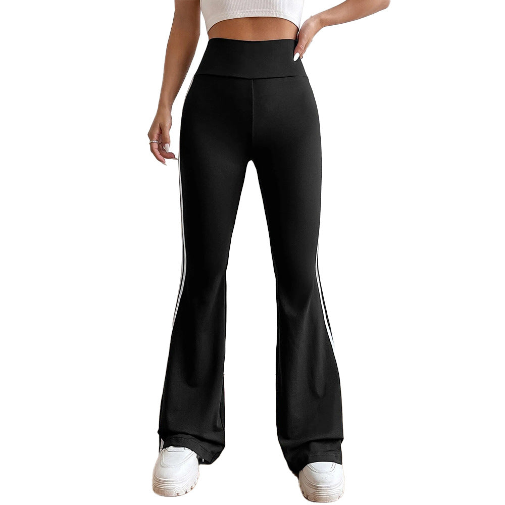 Pantalons de sport ajustés pour femmes avec bandes latérales Chic & Stil