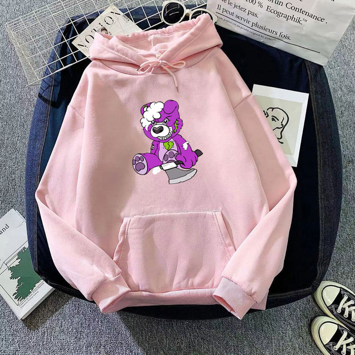 Women's hooded sweatshirt with charming bear motif Chic & Stil