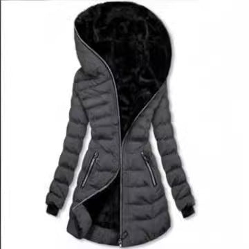 Women's winter jacket lined with high collar and stylish zip pockets Lune London