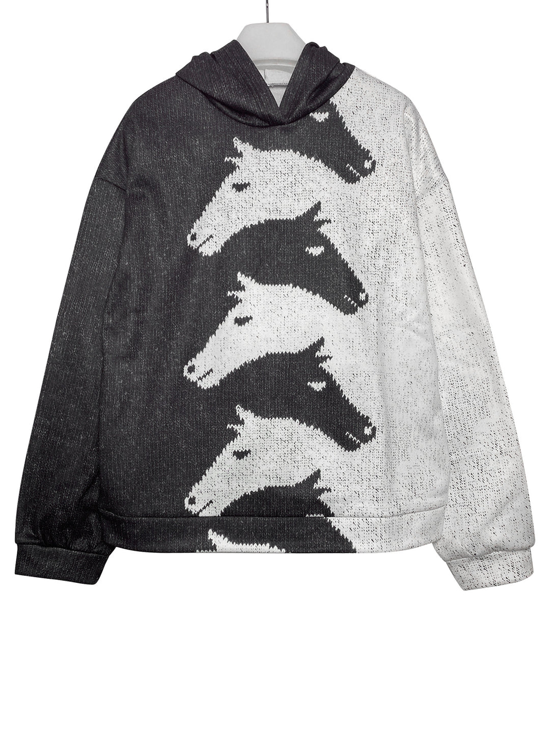 Ladies Comfortable Hoodie with Chic Horse Pattern and Style