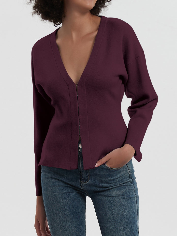 Ladies Chic and Stylish Modern Knit V Cardigan