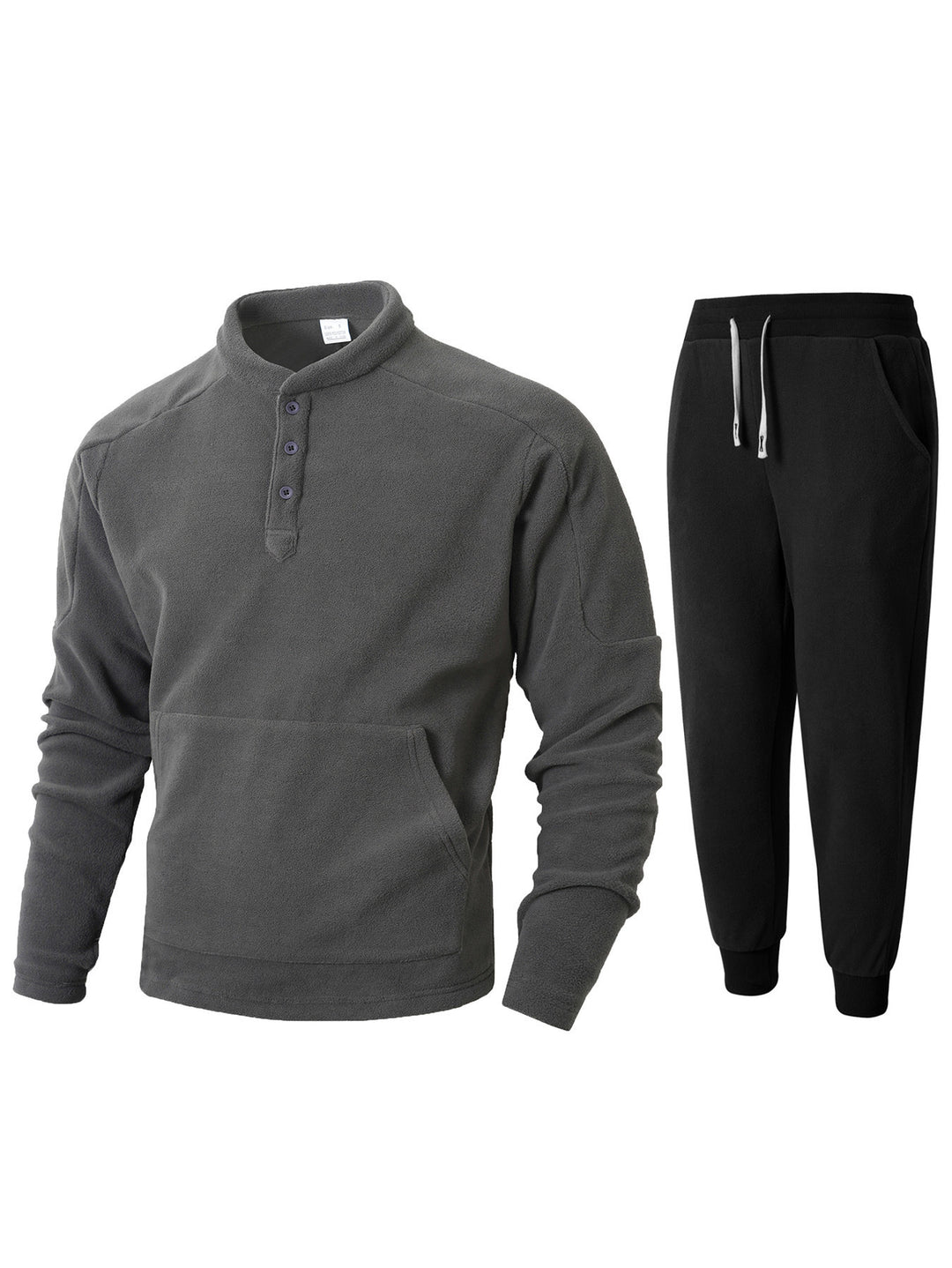 Men's fleece sweatshirt with high collar and practical side pockets Lune London