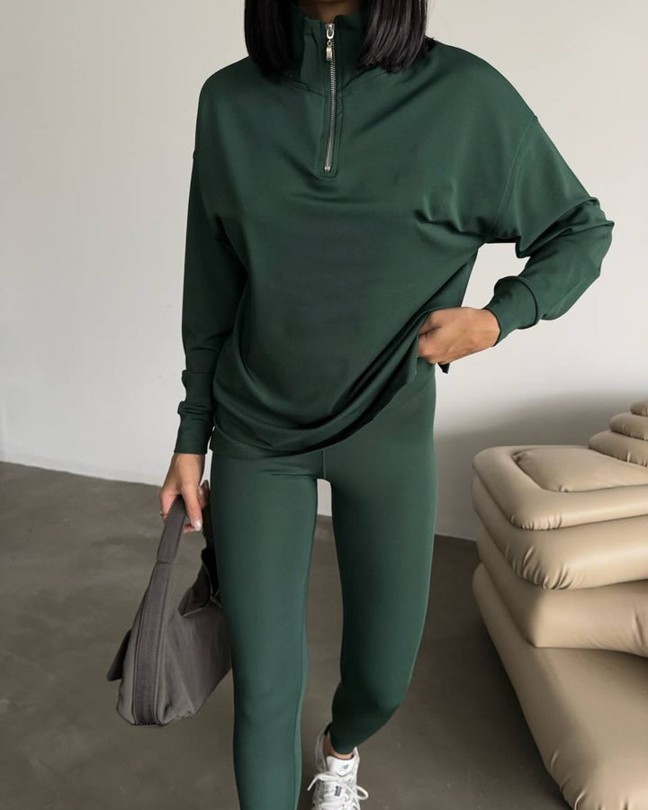 Ladies sporty hoodie with high collar Lune London