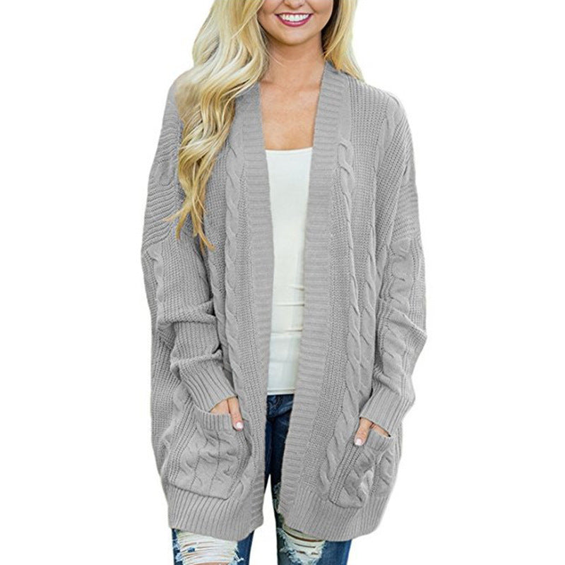 Ladies Chunky Knit Cardigan with deep pockets and elegant structure Lune London