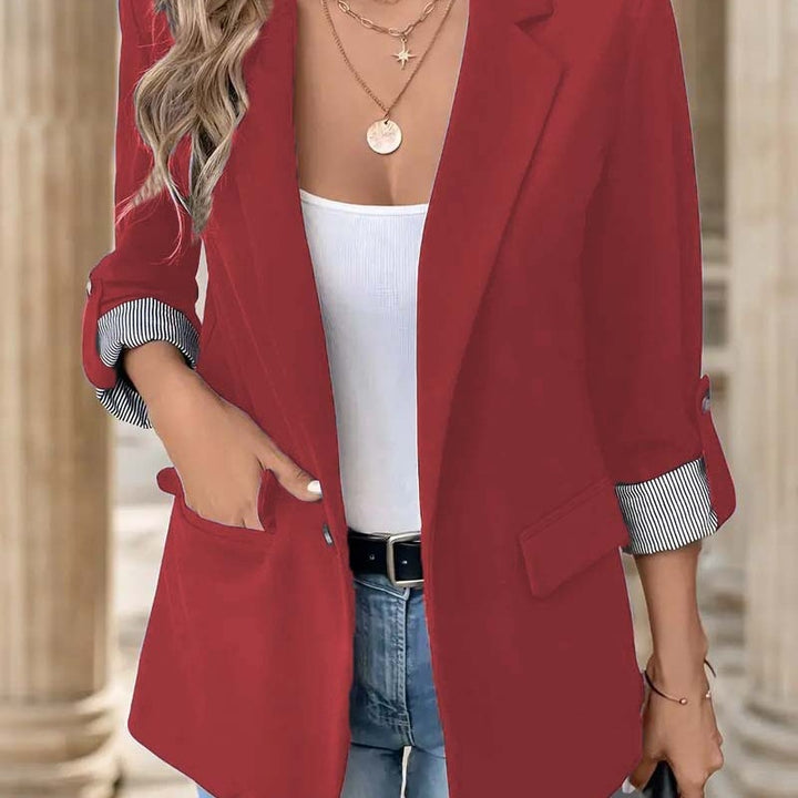 Fashion blazer jacket for women with stylish contrast details Lune London