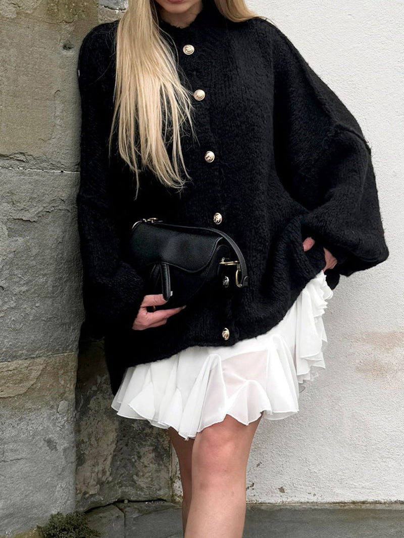 Pull en tricot oversize confortable pour femme avec coupe moderne et manches volumineuses Chic & Stil