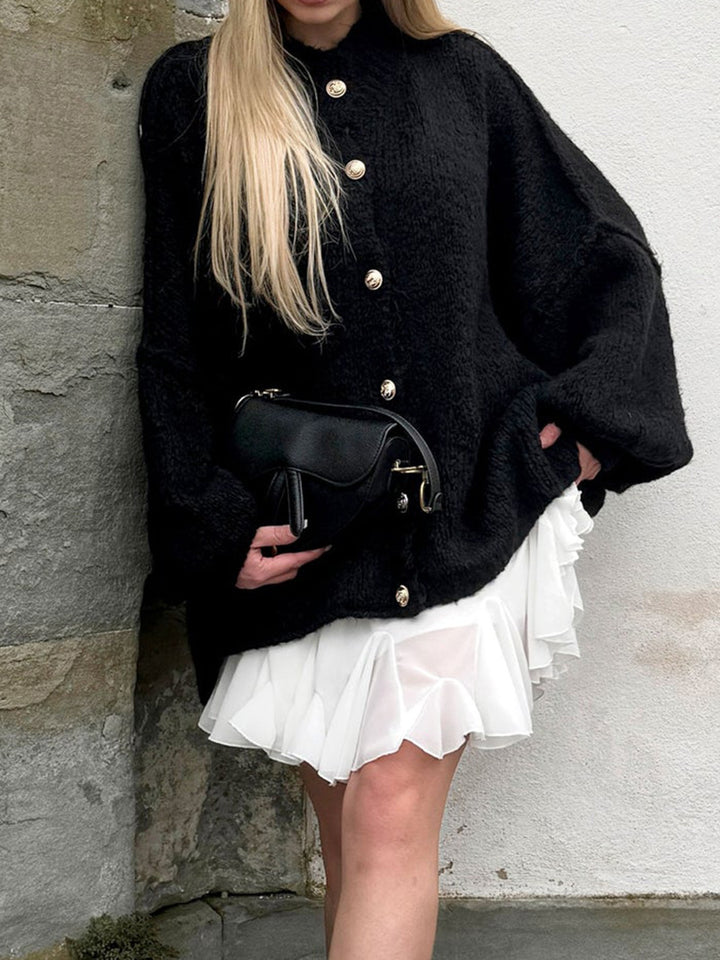 Pull en tricot oversize confortable pour femme avec coupe moderne et manches volumineuses Chic & Stil