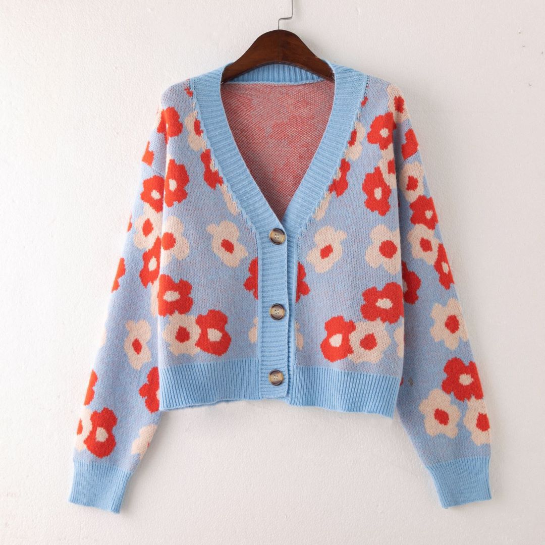 Lune London floral design women's cardigan