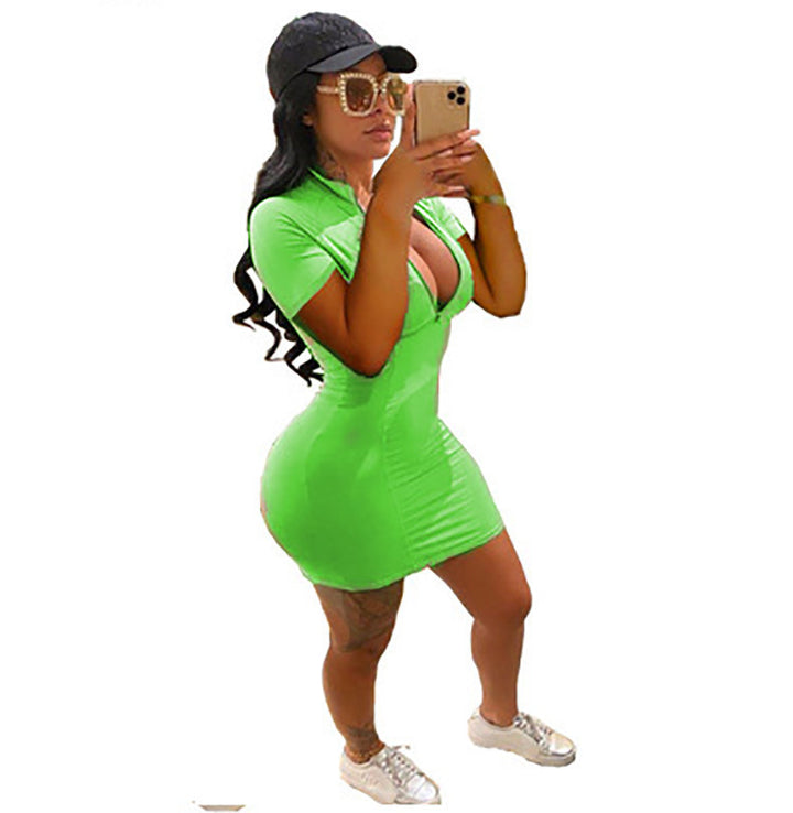 Chic Zip Detail Mini Bodycon Dress for Women