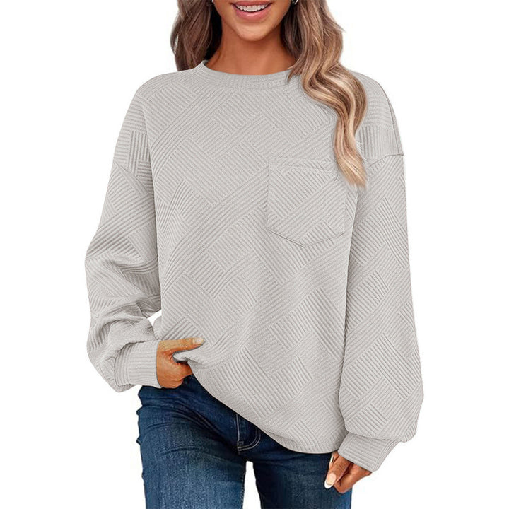 Casual sweater for women with textured pattern and practical chest pocket Lune London