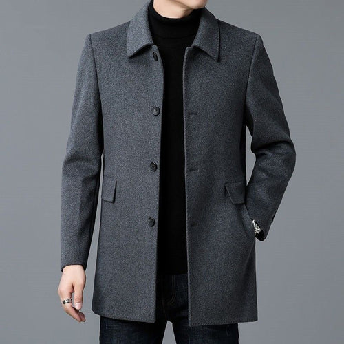 Elegant wool coat for men with textured fabric and classic cut Lune London