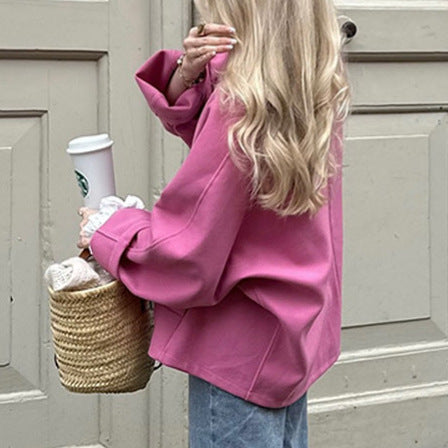 Oversized casual jacket for women with practical buttons and loose fit Lune London