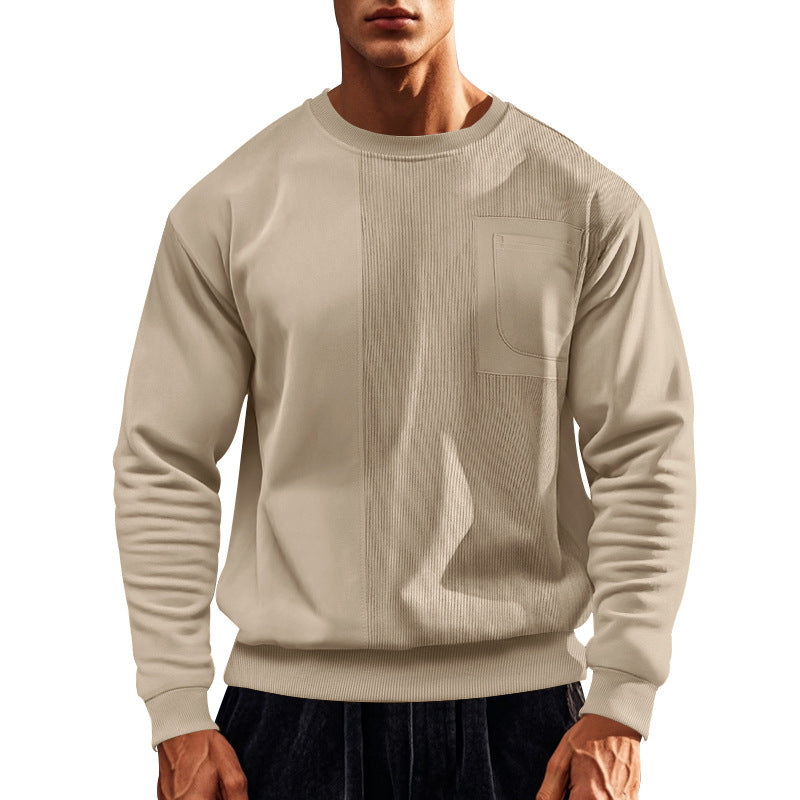 Sporty sweatshirt for men with textured design and practical pocket Lune London
