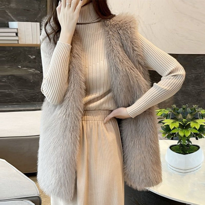 Ladies Faux Fur Gilet Lune London