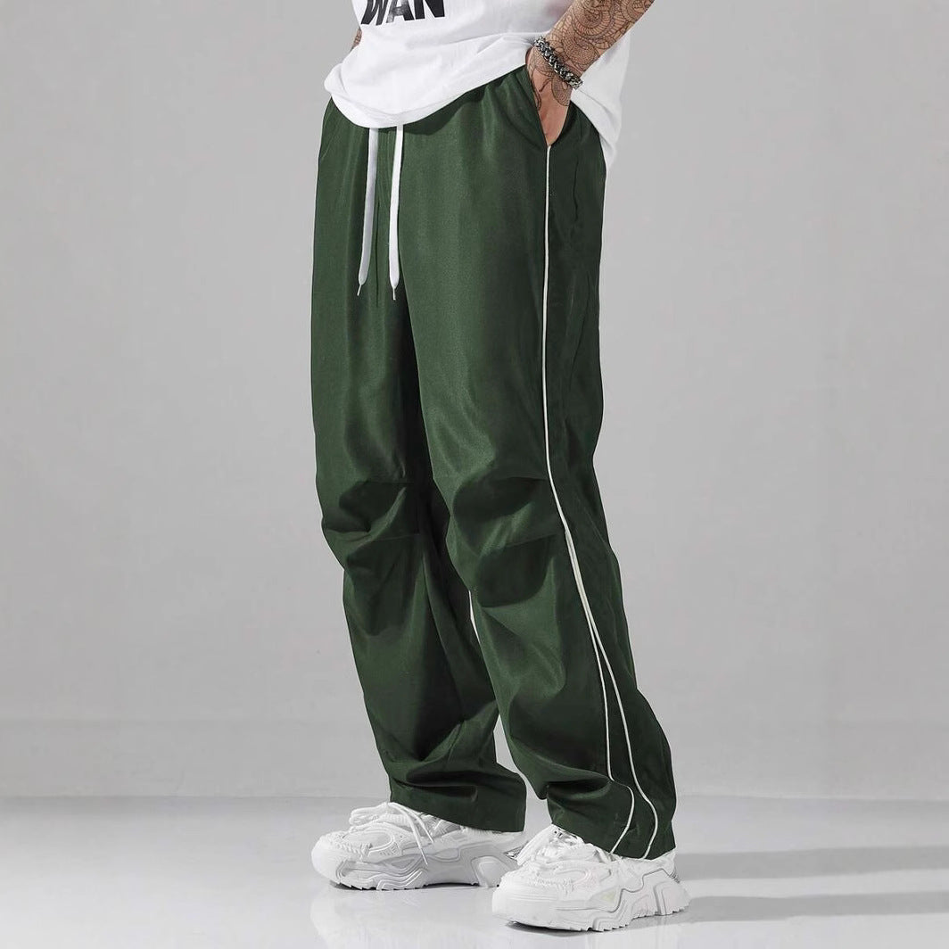 Sport leisure pants for men with elastic waistband and stylish contrast bands Lune London