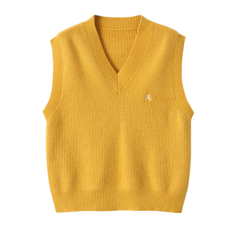 Women's knitted sweater with V-neck and fine ribbed structures Chic & Stil