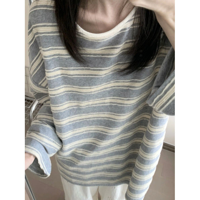 Women casual striped top with airy sleeves Chic & Stil