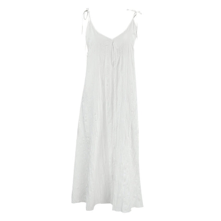 Lune London | Women's White Loose Idle Long Slip Nightgown Casual Comfortable Outerwear Homewear