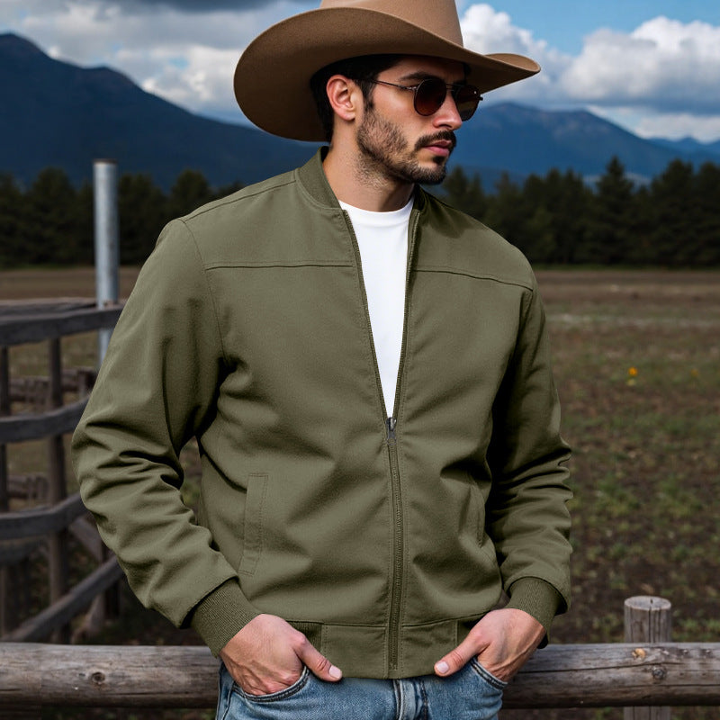 Men's bomber jacket with practical side pockets and contrasting cuffs Lune London