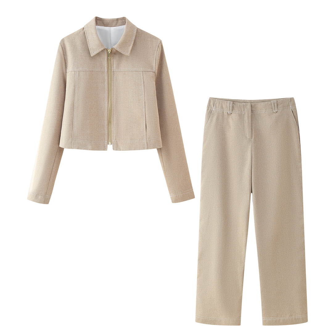 Cropped jacket for ladies in high-quality fabric with elegant zipper Lune London