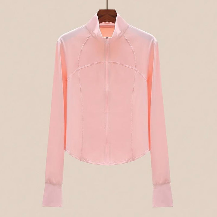 Veste décontractée sportive pour femmes avec col haut et zip intégral Chic & Stil