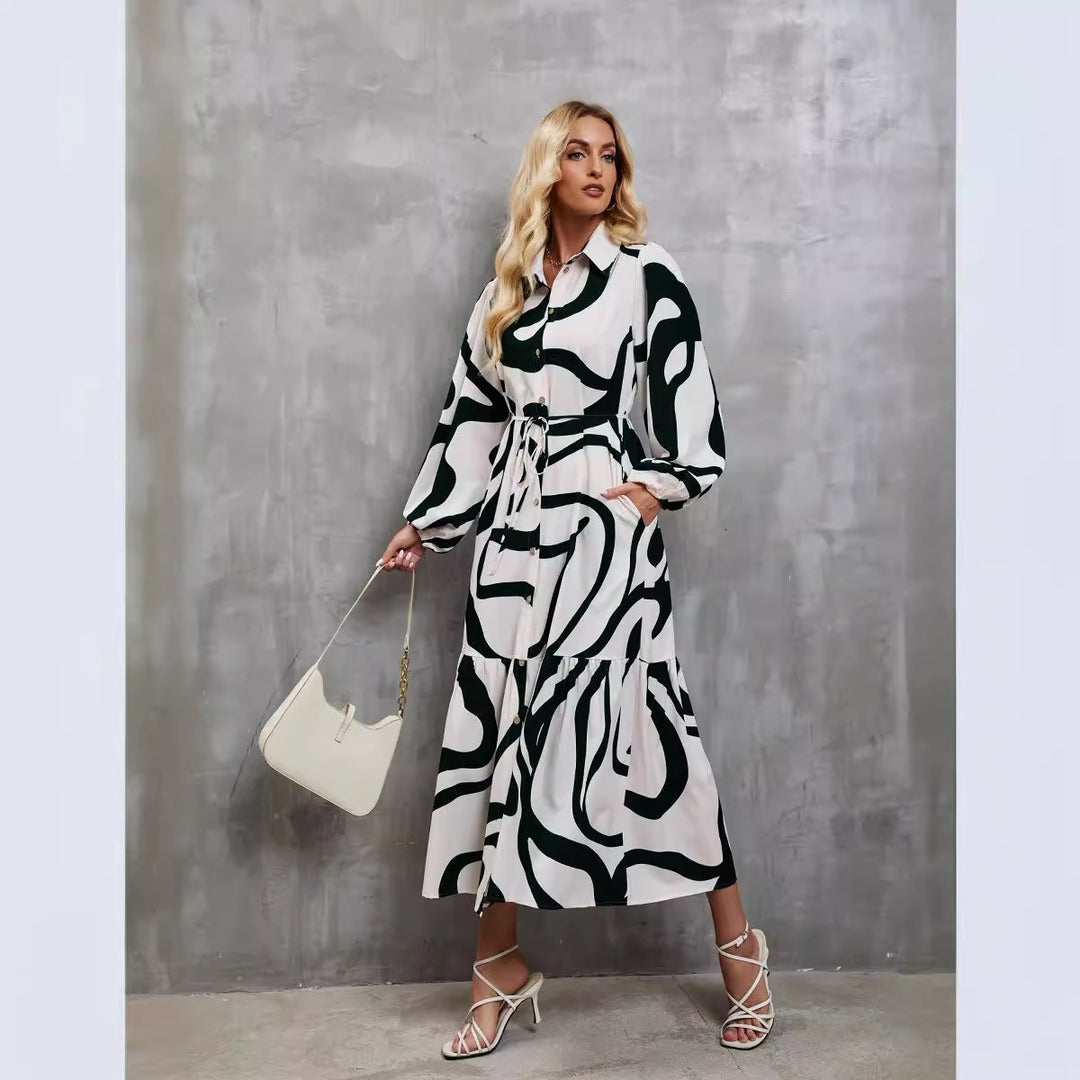 Shirt dress for women with graphic pattern Lune London