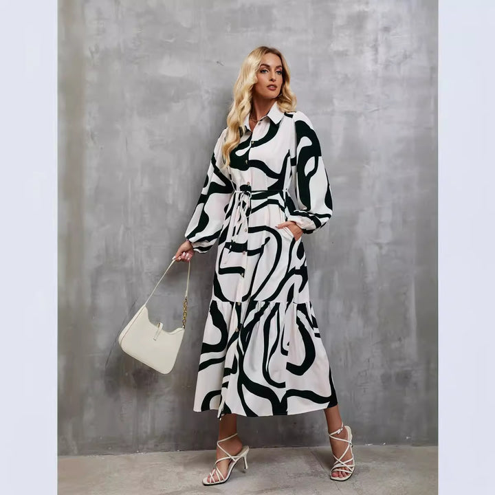 Shirt dress for women with graphic pattern Lune London