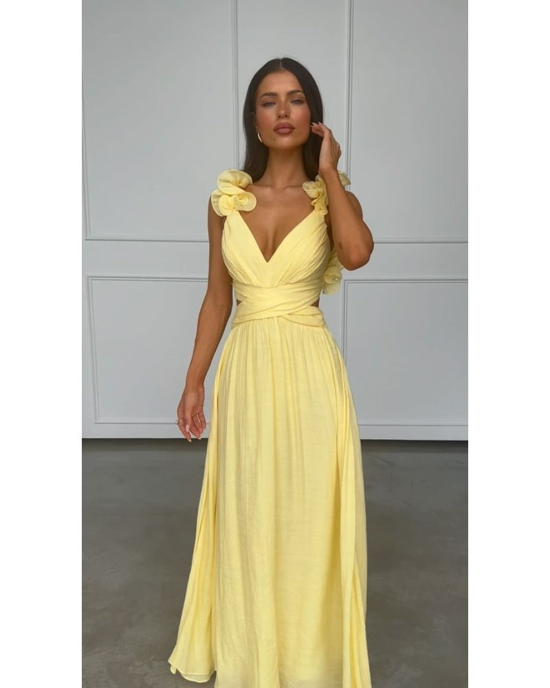 Ladies maxi dress with floral detail Lune London