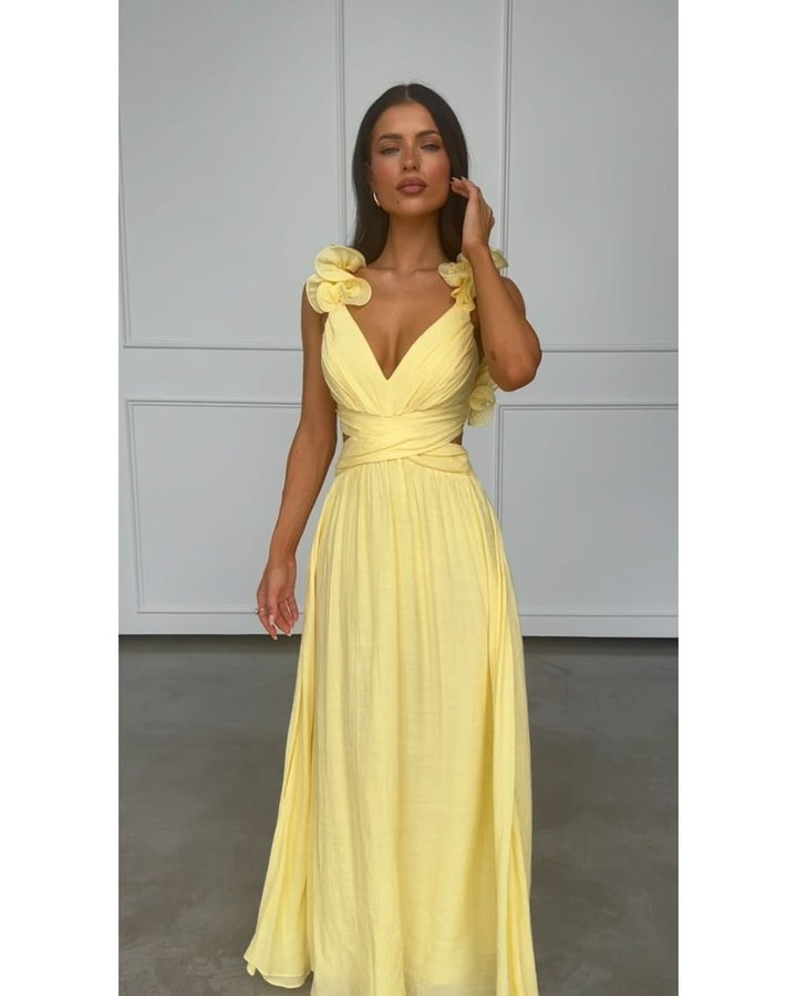 Ladies maxi dress with floral detail Lune London