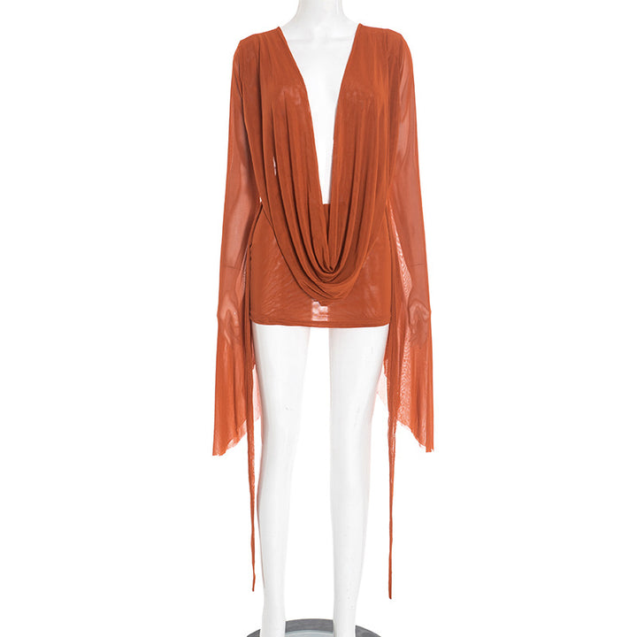 Women's Flowing Kaftan with Wide Sleeves and Deeper Neckline Lune London