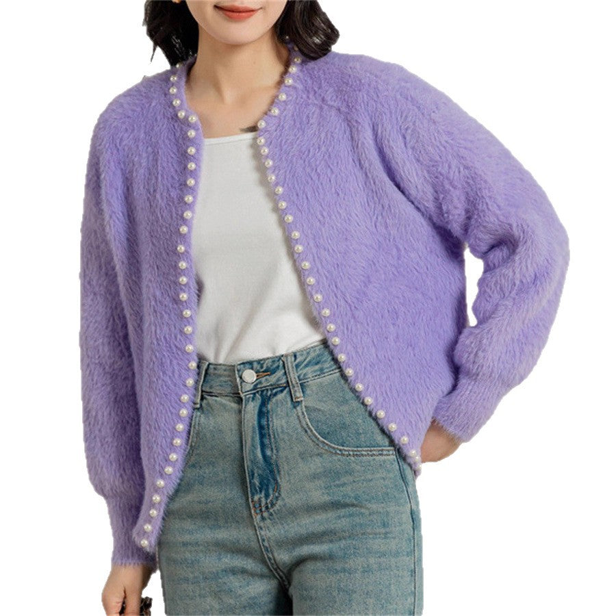 Ladies cozy pullover with pearl embellishment Lune London