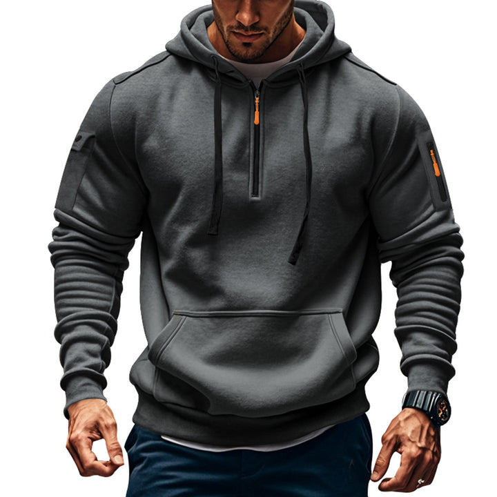 Functional hoodie for men with contrasting zipper and practical pockets Lune London