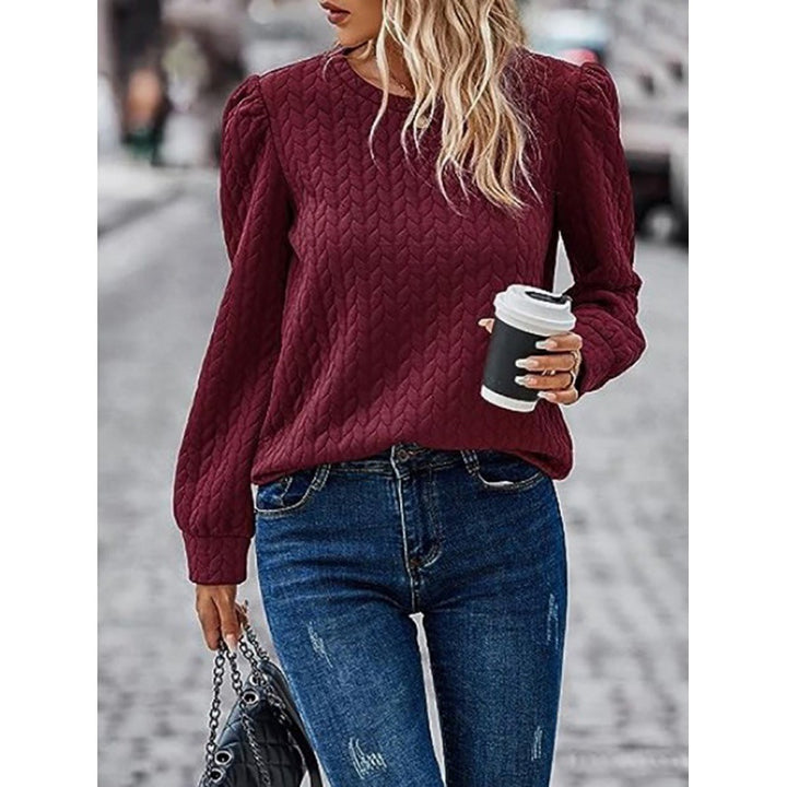 Pull femme avec design texturé doux et manches bouffantes Chic & Stil