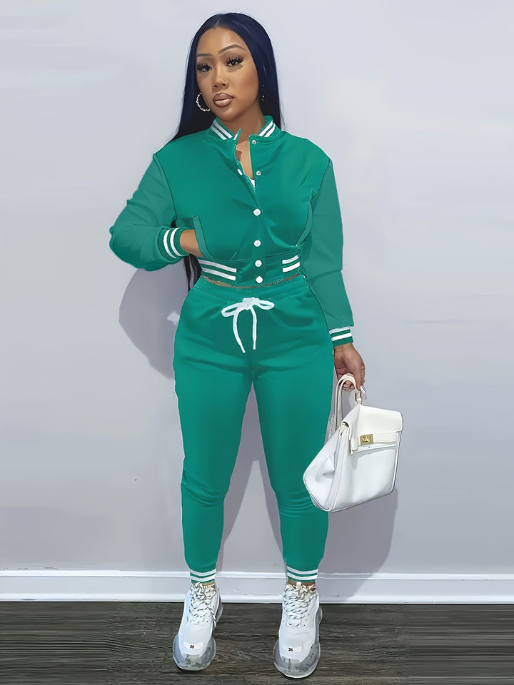 Ladies sporty jumpsuit with chic and stylish contrasts