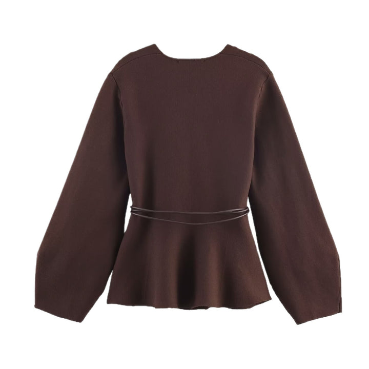 Wrap jacket for ladies with waist belt and wide sleeves Lune London