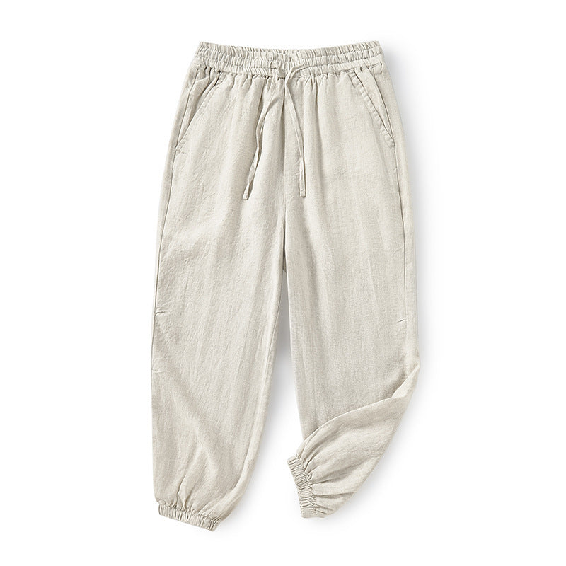 Casual linen pants for women with elastic waist and side pockets Lune London