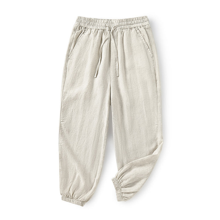 Casual linen pants for women with elastic waist and side pockets Lune London
