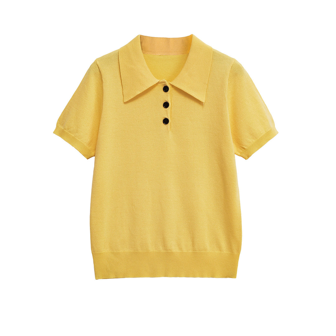 Chemise polo élégante à manches courtes pour femmes avec boutons classiques Chic & Stil