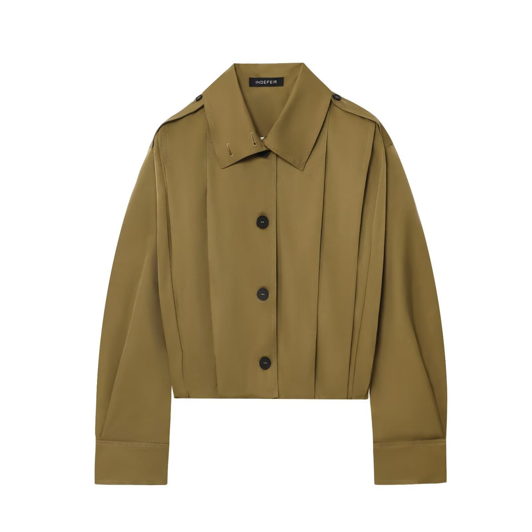 Dames veste utilitaire cropped avec plis structurés Chic und Stil