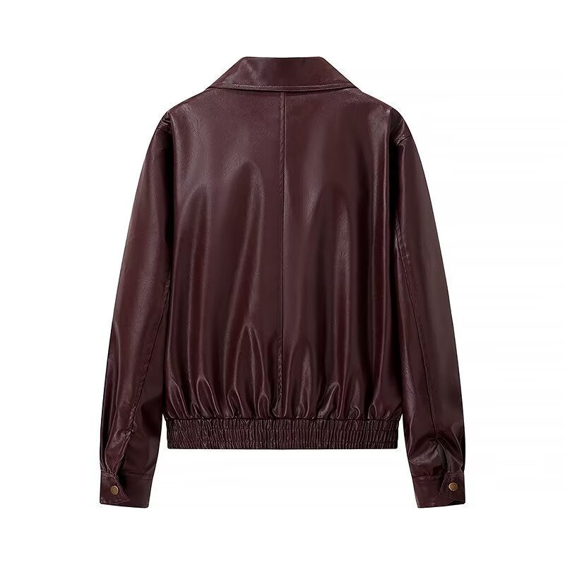 Veste casual femme avec col montant et ceinture élastique