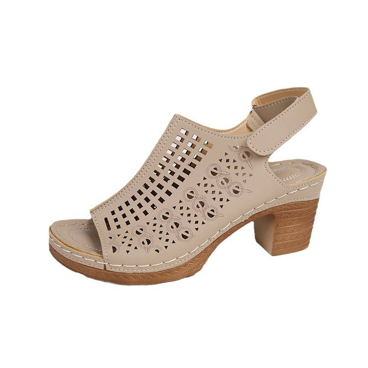 Women Comfortable Perforated Heel Mules Lune London