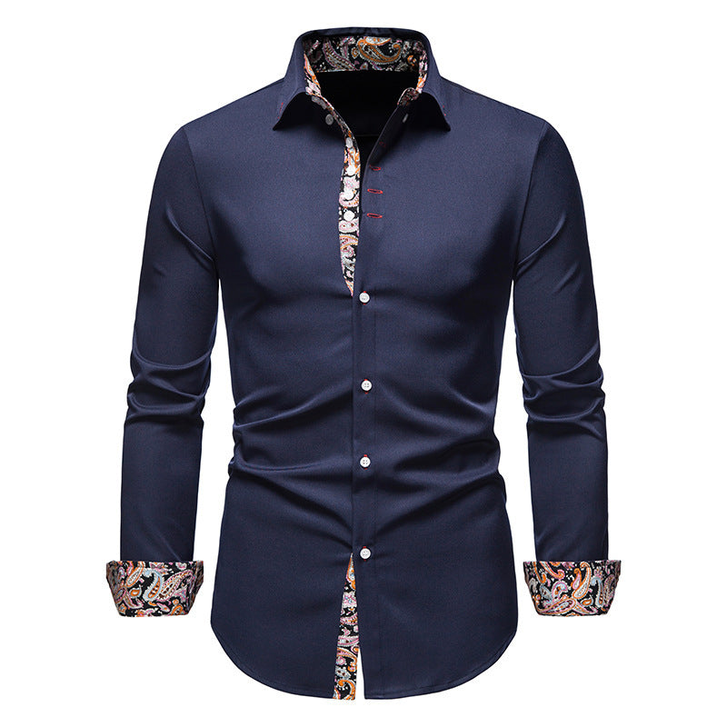 Elegant long-sleeve shirt for men with a eye-catching paisley pattern Lune London