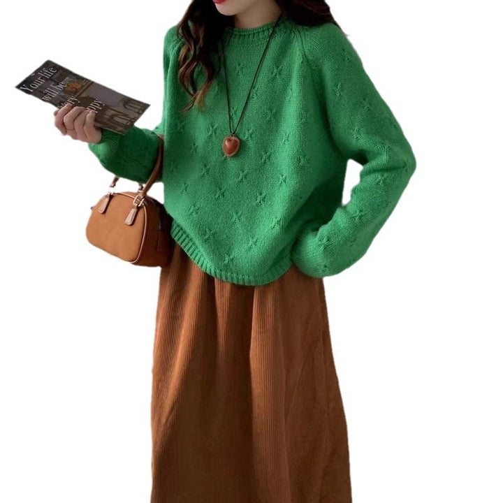 Women Cozy Knit Sweater with Textured Pattern Lune London
