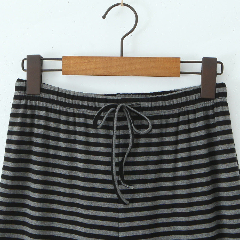 Wide striped pants for women with elastic waist Lune London