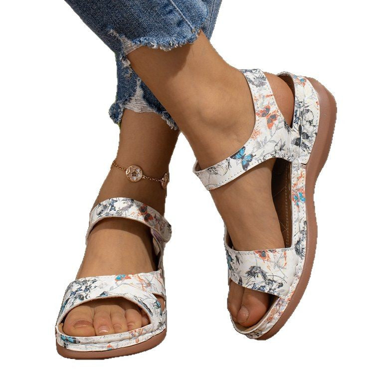 Comfortable wedge sandals for ladies with adjustable straps and anatomical sole Lune London