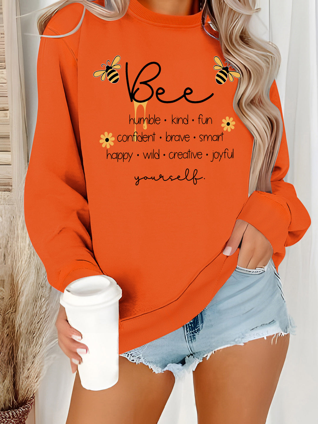 Sweat à capuche pour femmes avec motif d'abeille inspirant et affirmations positives Chic & Stil