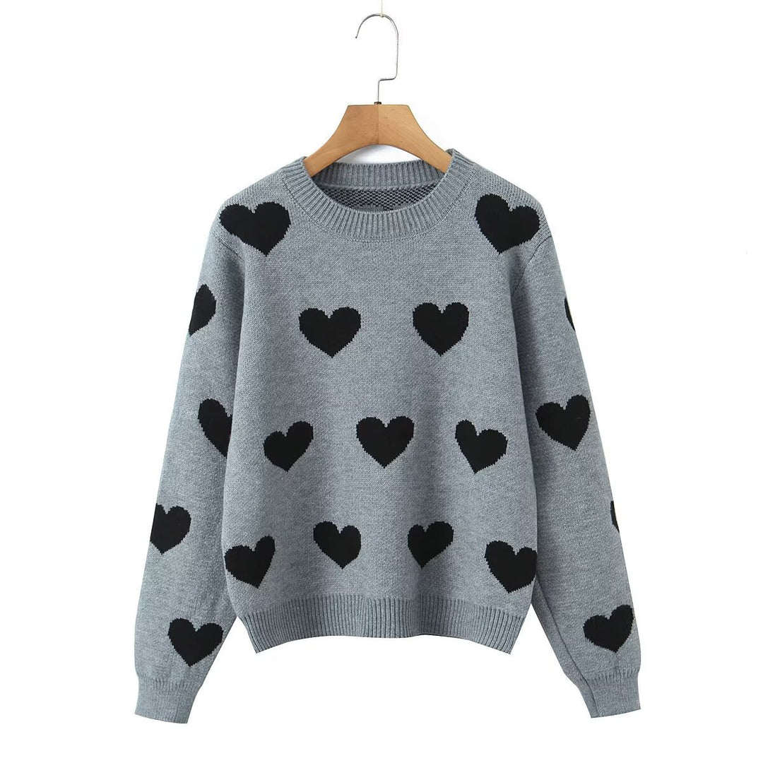 Pull en tricot pour femmes avec motif cœur Chic & Stil