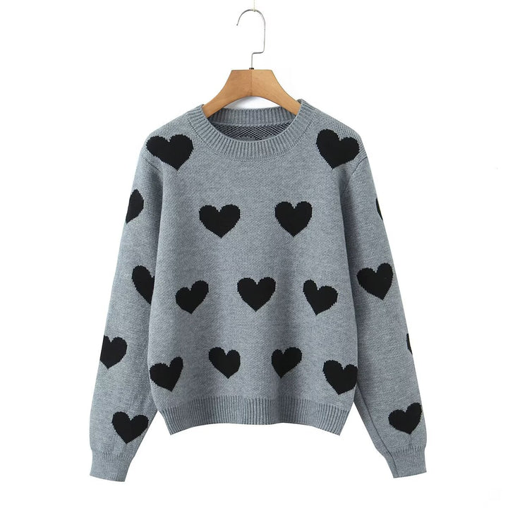 Pull en tricot pour femmes avec motif cœur Chic & Stil